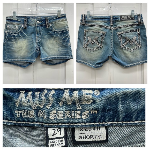 NWOT Miss Me thick stitch denim jean shorts women's 29 - Picture 1 of 5